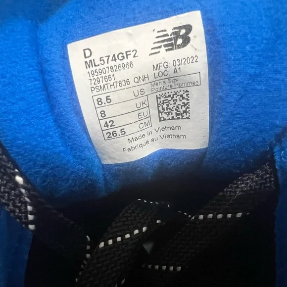 New Balance 574, ML574GF2, Black, Blue, Green, Yellow & Orange - Picture 13 of 13